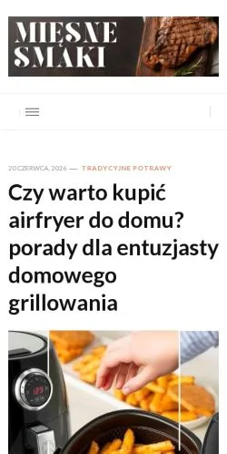 Vista previa del sitio Mięsne Smaki, medio de Polonia para artículos patrocinados