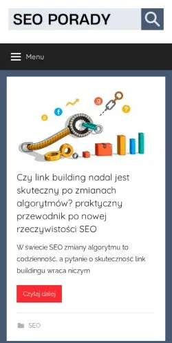 Anteprima del sito SEO Porady, media di Polonia per articoli sponsorizzati