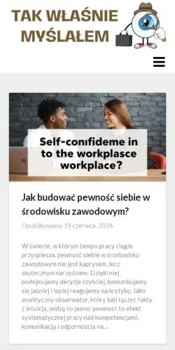 Vista previa del sitio Tak Właśnie Myślałem, medio de Polonia para artículos patrocinados