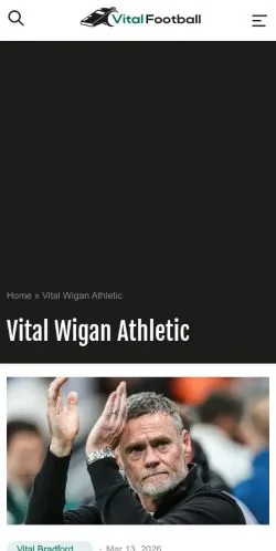 Podgląd witryny Vital Football Wigan, medium z kraju Wielka Brytania do artykułów sponsorowanych