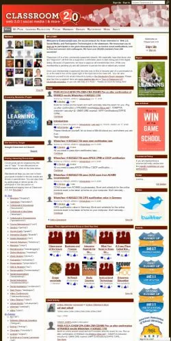 スポンサード記事向けのアメリカ合衆国メディア、Classroom 2.0のサイトプレビュー