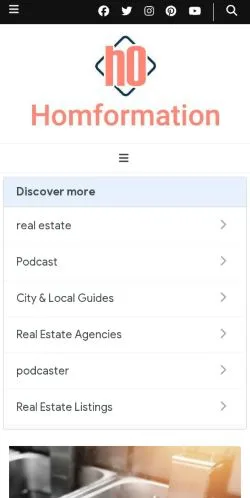 Anteprima del sito Homformation, media di Regno Unito per articoli sponsorizzati