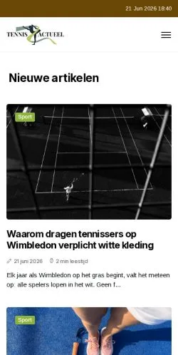 Anteprima del sito Tennisactueel.nl, media di Paesi Bassi per articoli sponsorizzati