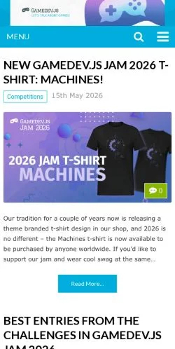Anteprima del sito Gamedev.js, media di Stati Uniti per articoli sponsorizzati
