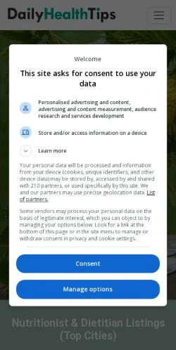 Anteprima del sito Daily Health Tips, media di Stati Uniti per articoli sponsorizzati