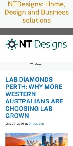 Podgląd witryny NTDesigns, medium z kraju Australia do artykułów sponsorowanych