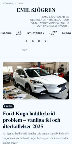 Anteprima del sito Emil Sjögren, media di Svezia per articoli sponsorizzati