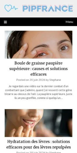 Anteprima del sito PIP Santé, media di Francia per articoli sponsorizzati