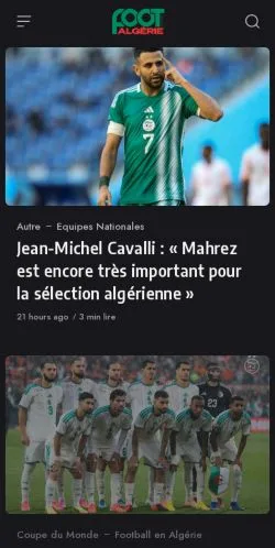 Anteprima del sito Foot-Algerie, media di Francia per articoli sponsorizzati