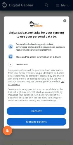 Vista previa del sitio Digital Gabbar, medio de Estados Unidos para artículos patrocinados