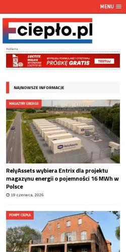 Anteprima del sito Ecieplo, media di Polonia per articoli sponsorizzati