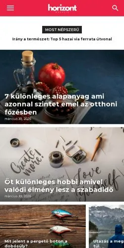 Anteprima del sito Horizont Magazin, media di Ungheria per articoli sponsorizzati