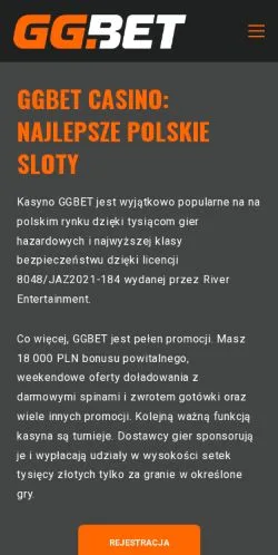 Vista previa del sitio GGBET Casino, medio de Polonia para artículos patrocinados