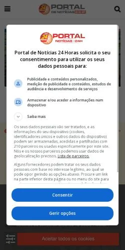 Anteprima del sito Portal de Notícias 24 Horas, media di Brasile per articoli sponsorizzati