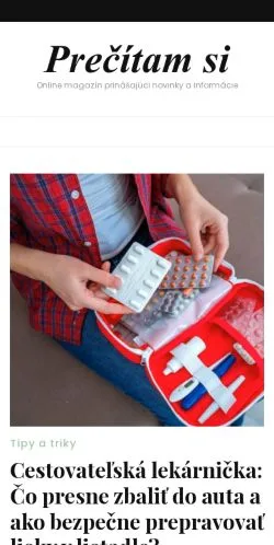 스폰서 기사용 슬로바키아 매체 Prečítam Si 사이트 미리보기