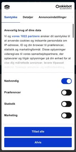 Anteprima del sito SønderborgNYT, media di Danimarca per articoli sponsorizzati