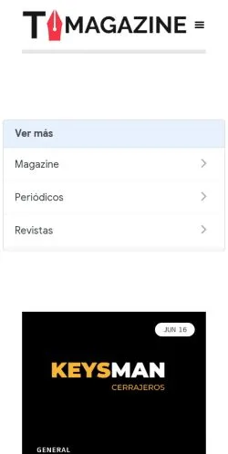 Anteprima del sito TMagazine, media di Spagna per articoli sponsorizzati