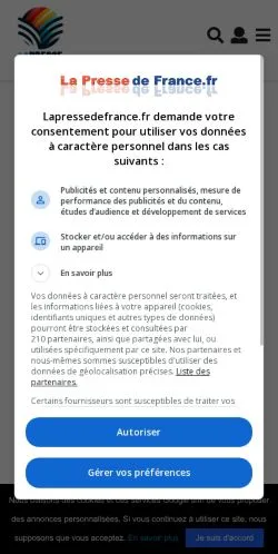 Anteprima del sito LaPressedeFrance.fr, media di Francia per articoli sponsorizzati