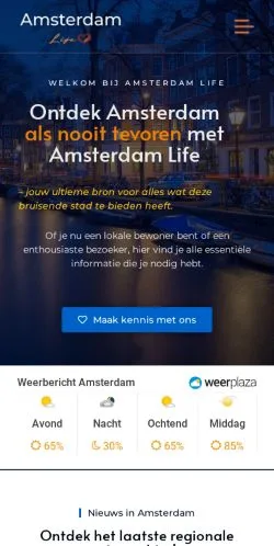 스폰서 기사용 네덜란드 매체 Amsterdam Life 사이트 미리보기