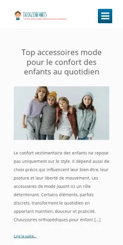 Vista previa del sitio Troizenfants, medio de Francia para artículos patrocinados