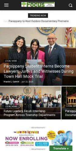 Anteprima del sito Parsippany Focus, media di Stati Uniti per articoli sponsorizzati