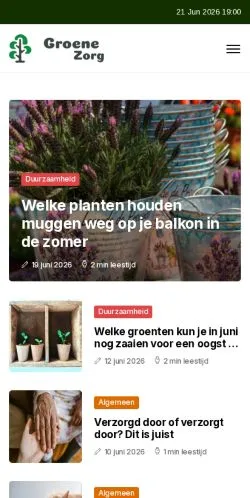 Podgląd witryny Groene Zorg, medium z kraju Holandia do artykułów sponsorowanych