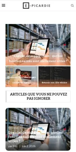 Anteprima del sito E-Picardie, media di Francia per articoli sponsorizzati