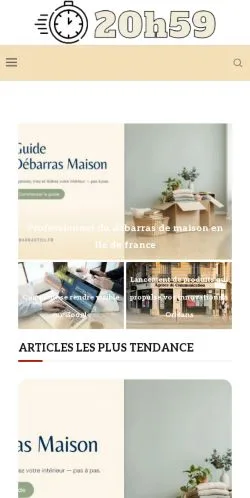 Preview of the 20h59 website, a media outlet in France for sponsored articles