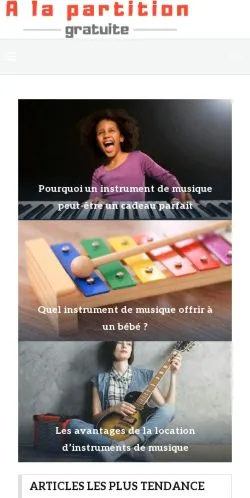 Vista previa del sitio À la partition gratuite, medio de Francia para artículos patrocinados