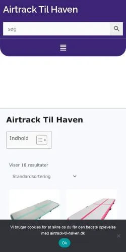 Anteprima del sito Airtrack Til Haven, media di Danimarca per articoli sponsorizzati