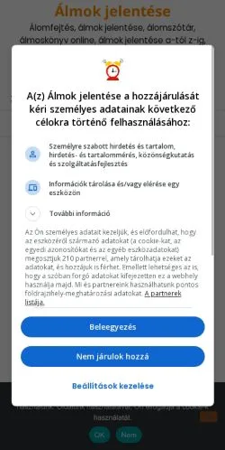 Podgląd witryny Álmok Jelentése, medium z kraju Węgry do artykułów sponsorowanych