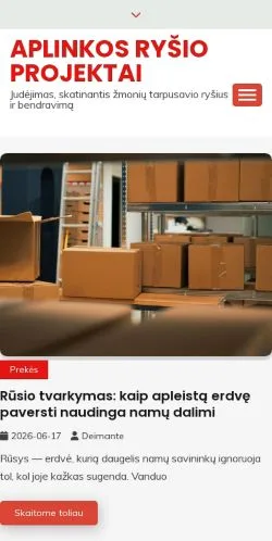 スポンサード記事向けのリトアニアメディア、Aplinkos Ryšio Projektaiのサイトプレビュー