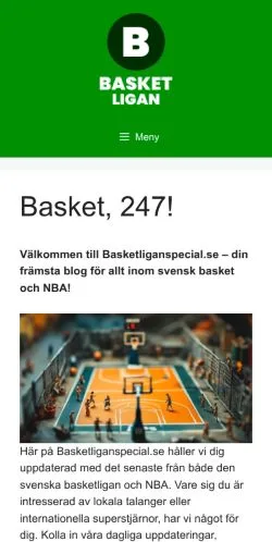 Anteprima del sito Basketligan Special, media di Svezia per articoli sponsorizzati