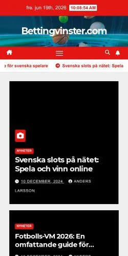 Podgląd witryny Bettingvinster, medium z kraju Szwecja do artykułów sponsorowanych
