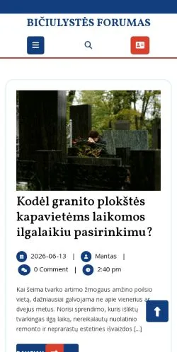Anteprima del sito Bičiulystės Forumas, media di Lituania per articoli sponsorizzati