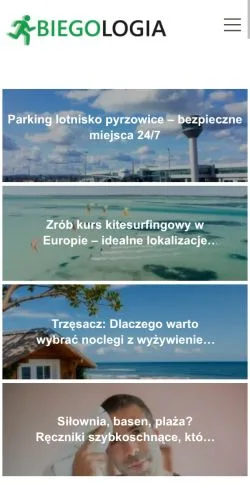 Anteprima del sito Biegologia, media di Polonia per articoli sponsorizzati