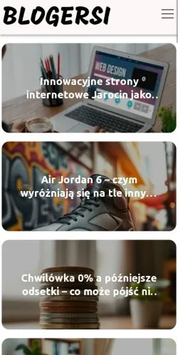 Anteprima del sito Blogersi, media di Polonia per articoli sponsorizzati