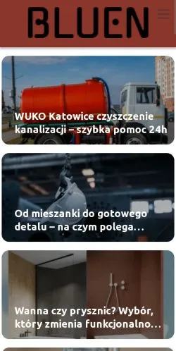 Pré-visualização do site Bluen, meio de Polônia para artigos patrocinados
