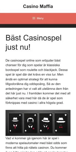Anteprima del sito Casinomaffian, media di Svezia per articoli sponsorizzati