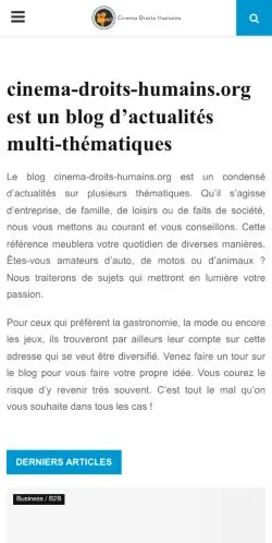Pré-visualização do site Cinema Droits Humains, meio de França para artigos patrocinados