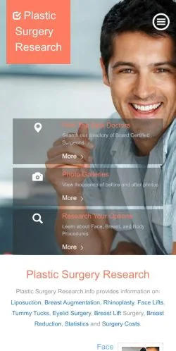 Anteprima del sito Plastic Surgery Research.info, media di Stati Uniti per articoli sponsorizzati