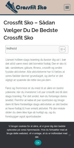Anteprima del sito Crossfit Sko, media di Danimarca per articoli sponsorizzati