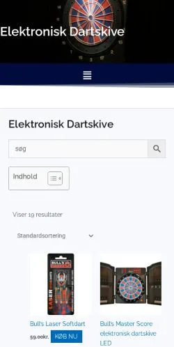 Anteprima del sito Elektronisk Dartskive, media di Danimarca per articoli sponsorizzati