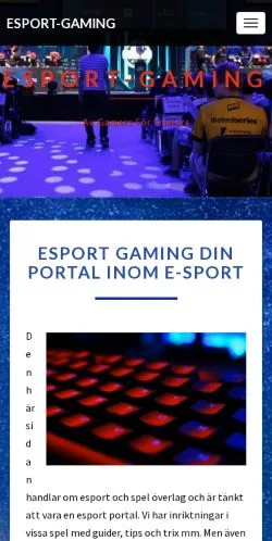 스폰서 기사용 스웨덴 매체 Esport Gaming 사이트 미리보기