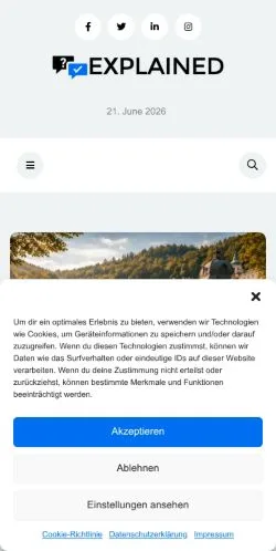 Förhandsvisning av webbplatsen Explained, medium i Österrike för sponsrade artiklar