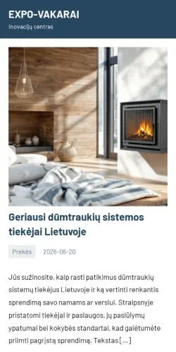 Anteprima del sito Expo Vakarai Inovacijų Centras, media di Lituania per articoli sponsorizzati