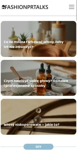 Anteprima del sito Fashion PR Talks, media di Polonia per articoli sponsorizzati