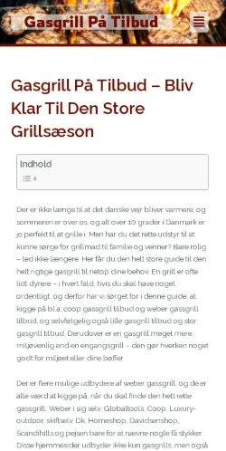 스폰서 기사용 덴마크 매체 Gasgrill På Tilbud 사이트 미리보기