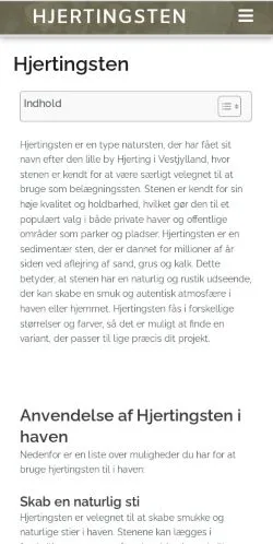 スポンサード記事向けのデンマークメディア、Hjertingstenのサイトプレビュー
