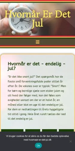 Anteprima del sito Hvornår Er Det Jul, media di Danimarca per articoli sponsorizzati